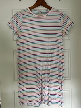 J Crew 100% Cotton Rainbow Striped dress